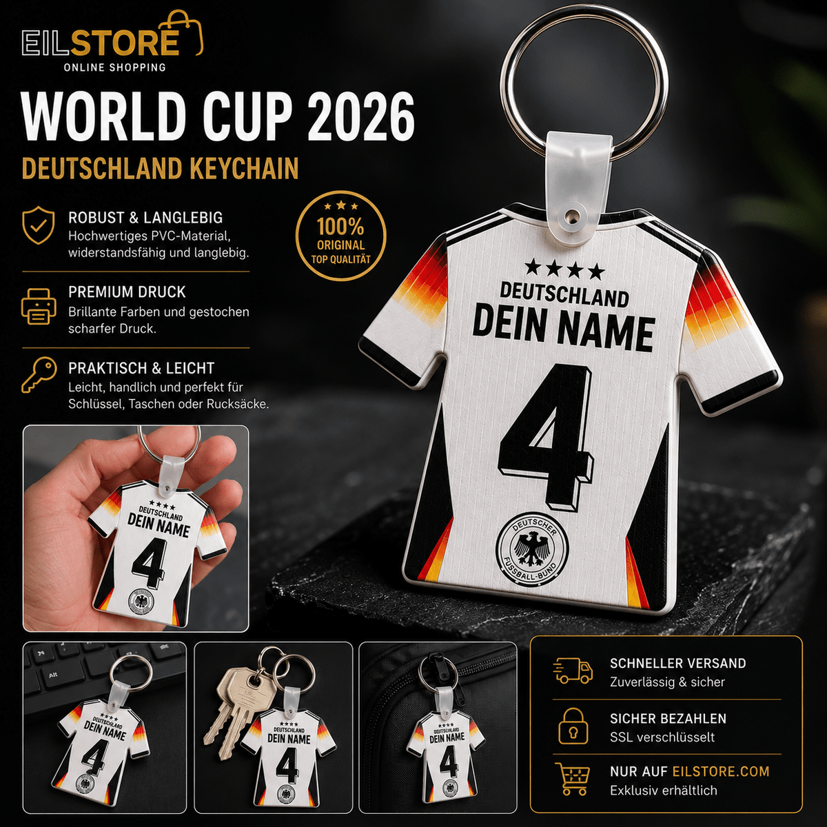 Fussball Trikot Schlüsselanhänger - eilstore.com