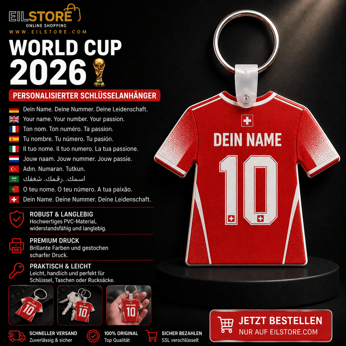 Fussball Trikot Schlüsselanhänger - eilstore.com